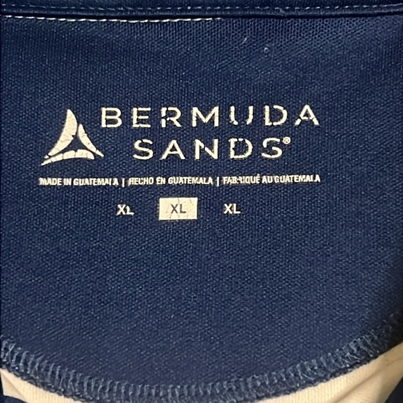 Bermuda Sands Fun Cocktails & Beer Bottle Print Golf Polo Shirt Men’s sz XL - Picture 7 of 12